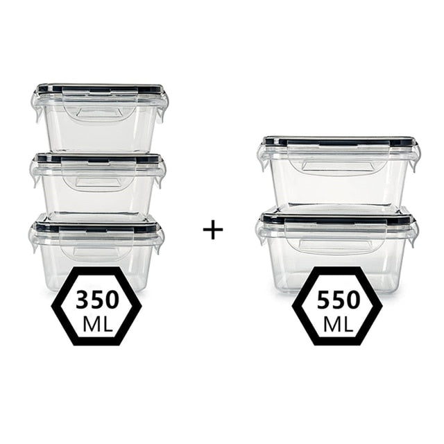 Food Storage Container with Lid, Leak Proof Snap Lock, BPA Free