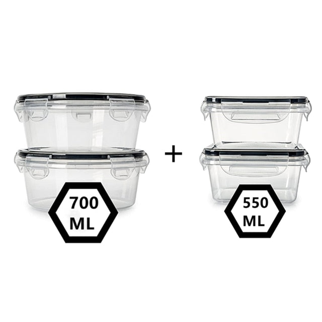 Food Storage Container with Lid, Leak Proof Snap Lock, BPA Free